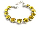 Yellow Large Rhinestone Bracelet