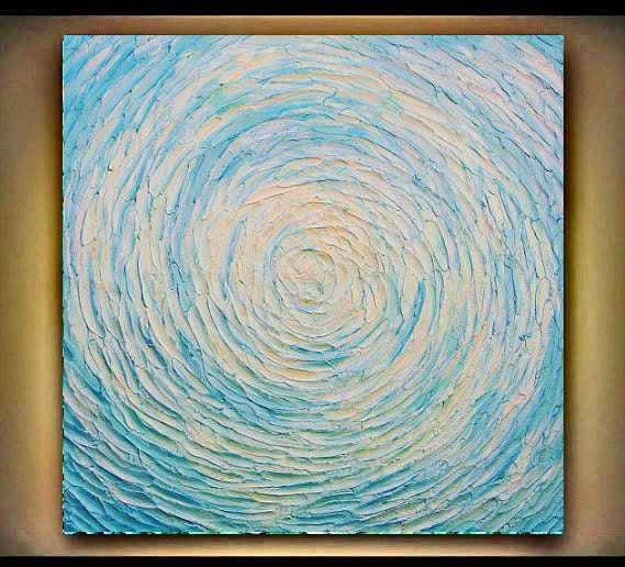 Original Abstract Handpainted Modern Metallic Impasto Texture palette Knife Painting size 24 X 24 x 1.5.