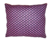 Handmade nap throw pillow pink stars and chevron in black white and pink  punk teen pirate emo rock star rockabilly trendy
