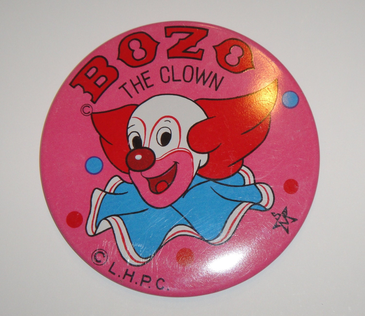 bozo-the-clown-metal-pin-button-made-in-by-susiesohocollection