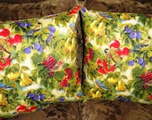Pillow covers 18"x18" Bird Sanctuary.Cotton decorative pillow,throw pillow cases.Disigners pillow shams.Olive green,red,blue