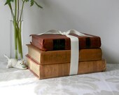 Vintage Books for Home Decor - burgundy brown russet shabby chic farmhouse country cottage rustic - TheHeirloomShoppe
