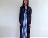vintage 90s Plaid Denim Maxi Tank Dress