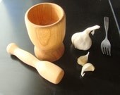 Pestle & Mortar, beech and cherry wood
