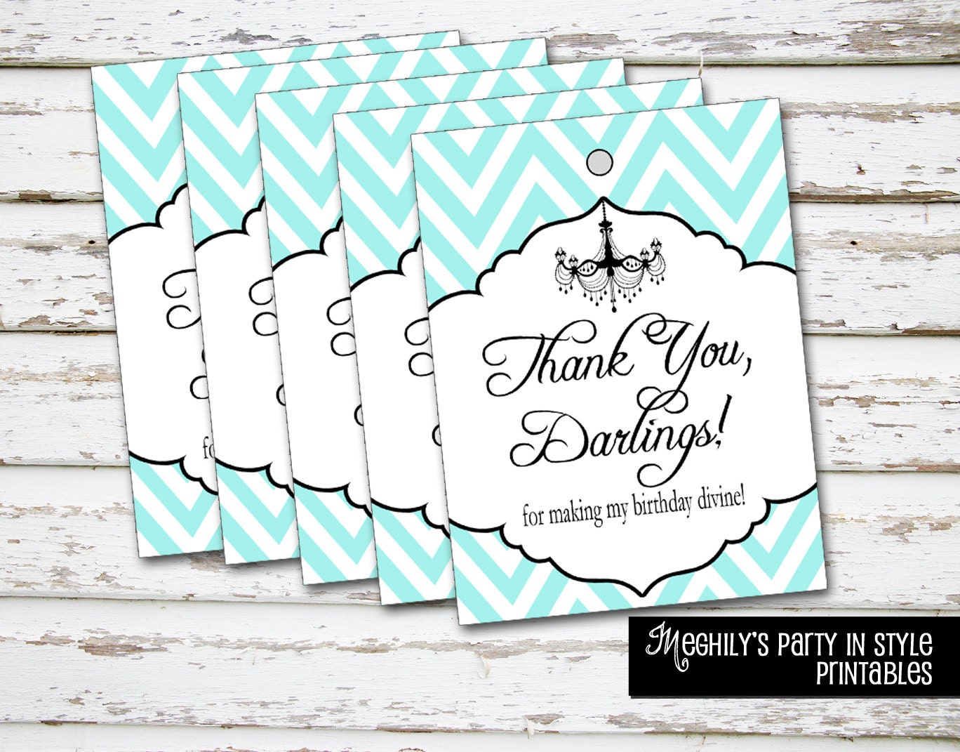Breakfast at Tiffany's - Thank you Tags - Instant Download Il_570xn