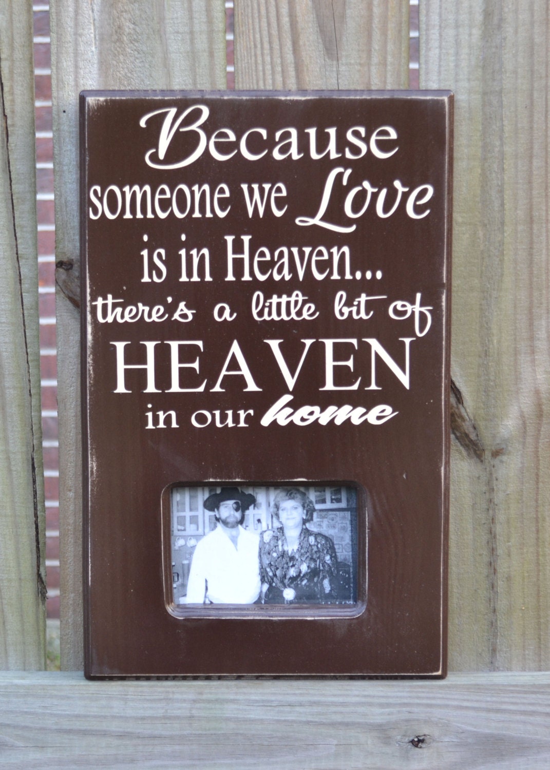 Because someone we love is in heaven...Custom wood sign, Photo Frame, home decor