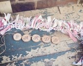Hand Stamped Wood Slice CARDS Banner