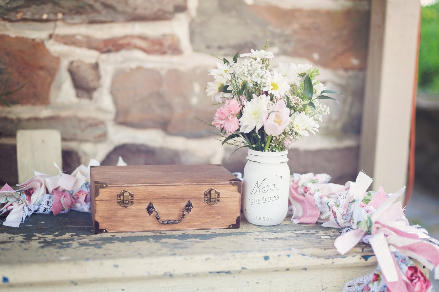 Large Vintage Style Suitcase Keepsake Box or Love Notes Box