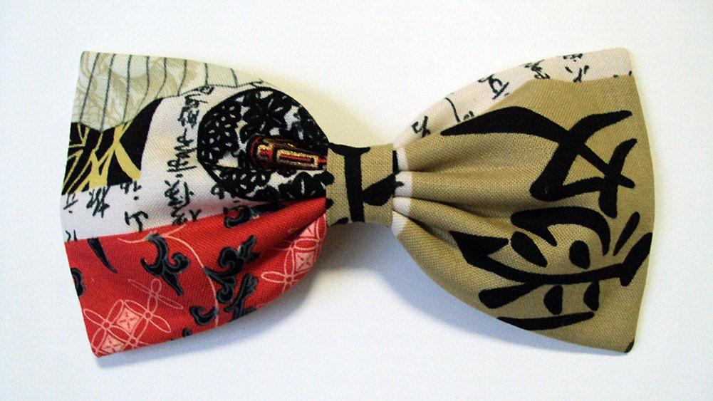 Japanese Geisha Princess Hair Bow- Barrette, Alligator Clip, or Headband