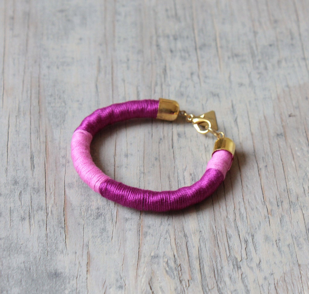 Strawberry - Pink ombre rope bracelet