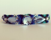 Friendship bracelet, Rhinestone friendship bracelet, blue bracelet, blue rhinestone, statement jewelry, rhinestone bracelet