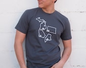 Postal Word Play Tshirt - in Gray / Asphalt - S M L XL - Hand Screenprinted American Apparel Shirt - Made in USA