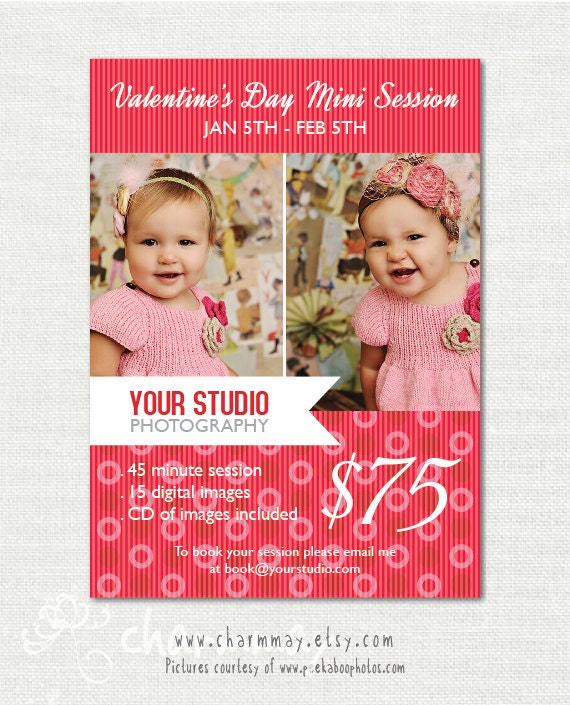 Valentine's Day Mini Session Photography Template - Photography Digital Marketing Board
