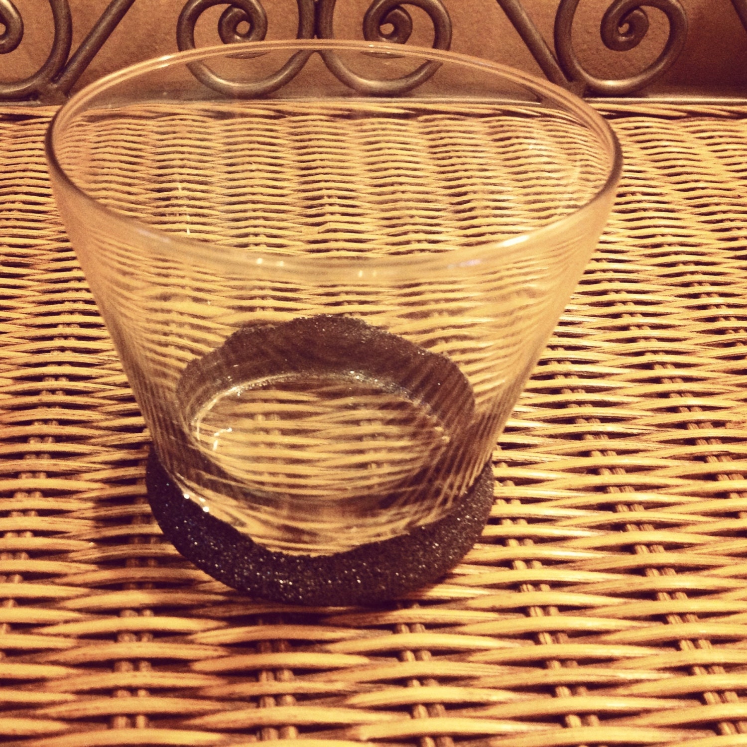 Gunmetal Glitter Candle Holder