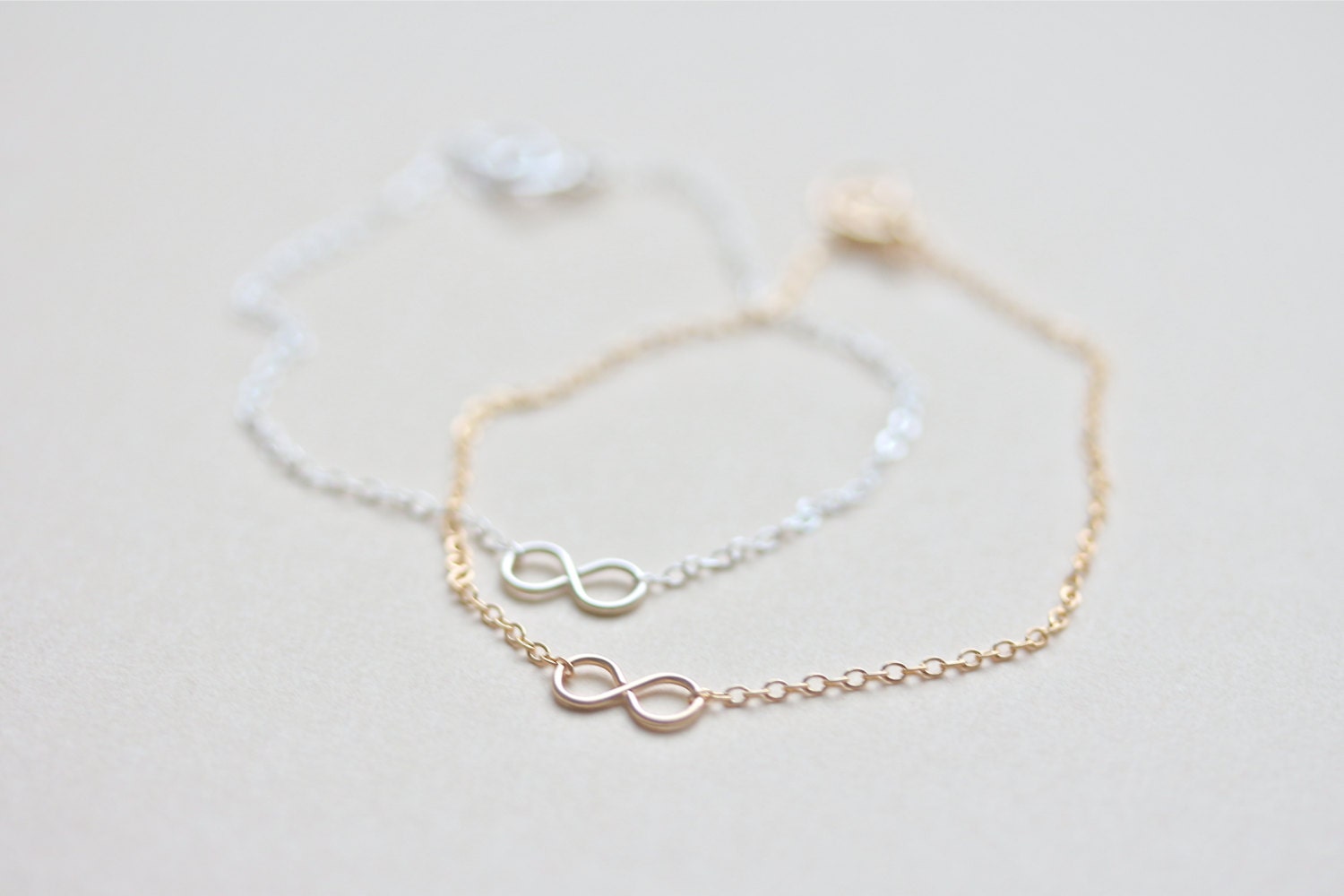 tiny infinity bracelet - gold or silver - simple delicate handmade jewelry by fancy lemon