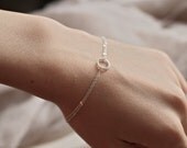 duo twisted ring double chain bracelet - sterling silver - simple delicate handmade jewelry by fancy lemon