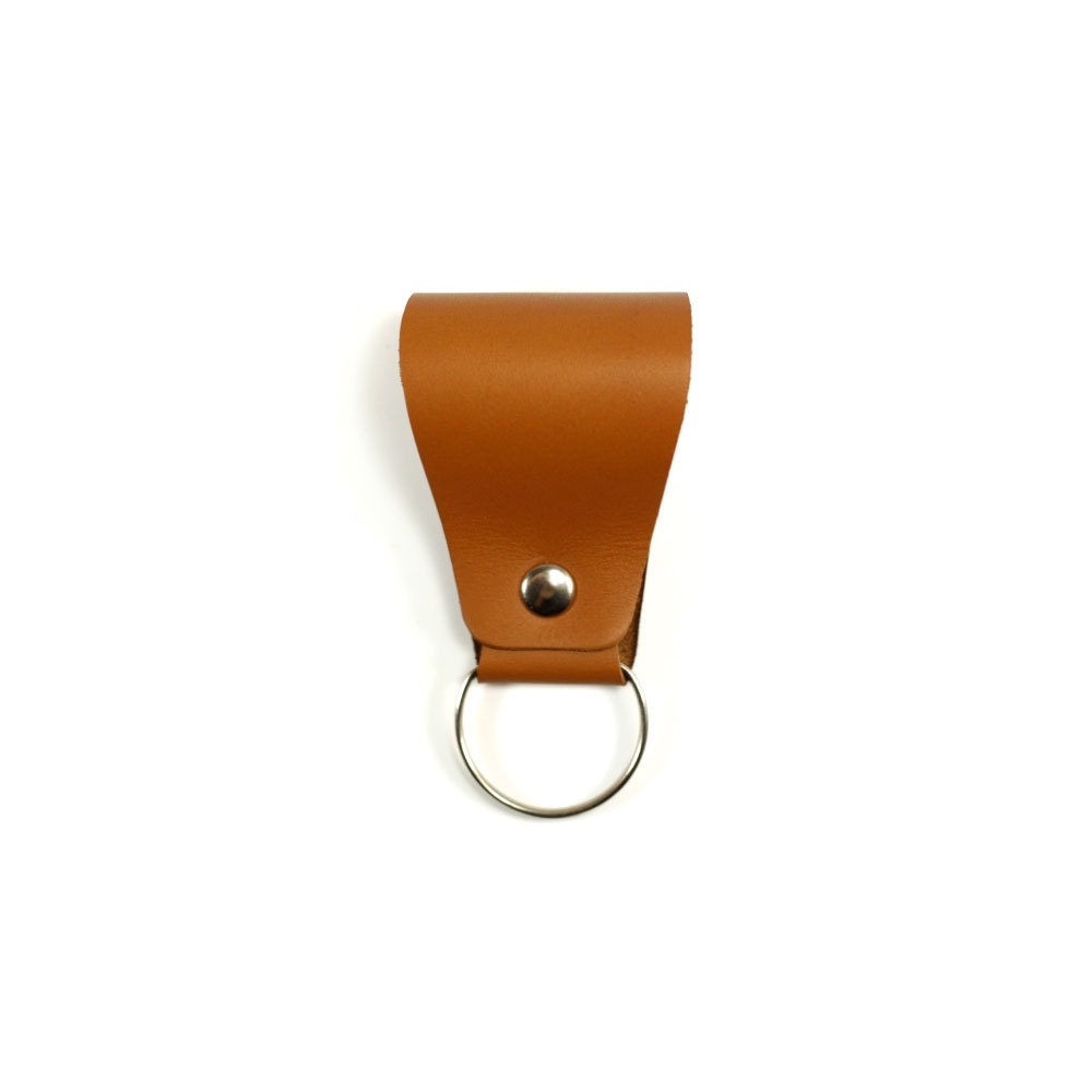 Leather Key Fob handmade from brown leather, Keychain with brass metal hardware LIMITED EDITION