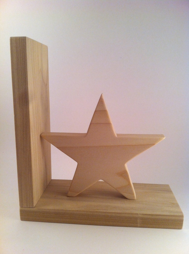 Wooden Star DIY Bookend - Price is for one bookend - Paint it yourself