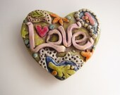 Love magnet antiqued paisley design decorative polymer clay