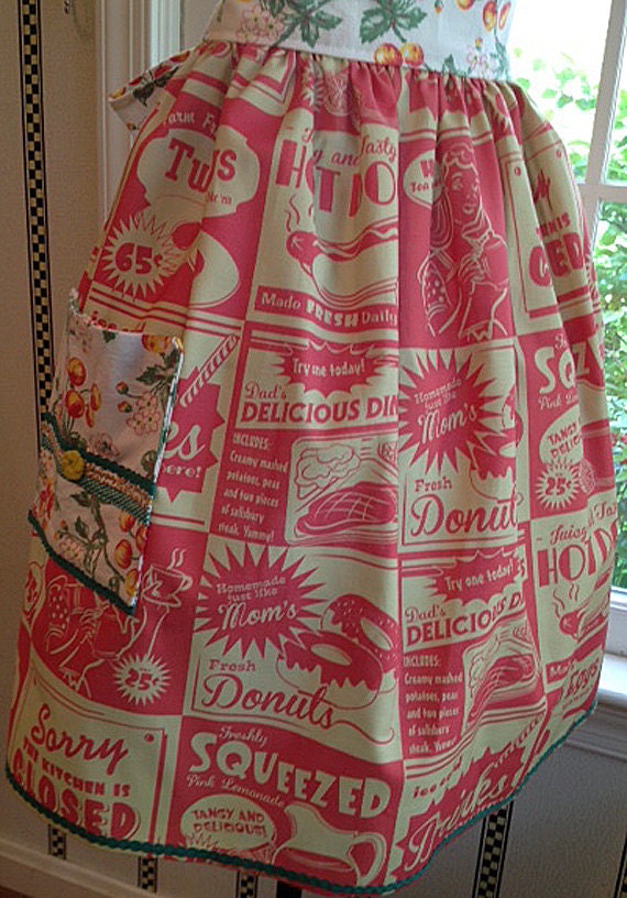 Retro Diner Style Hostess Apron