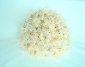 Crochet Baby Hat Winter Warm Soft Fuzzy Mocha Brown Cream Infant Clearance