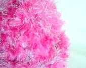Handmade Baby Winter Hat Crochet Fuschia Pink Fuzzy Handmade Cozy Warm Beanie Clearance Infant