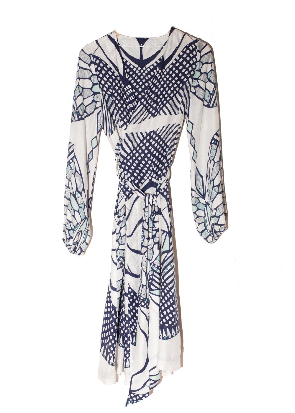 Flora Robe in Black and Glass Mandala - size large