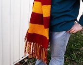 Gryffindor House Colors Scarf Harry Potter Inspired Knit