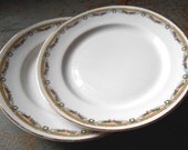 Vintage Plates,  Saucers, Crooksville,  Floral, Cake Plate, Tea Cup Saucer, Bread Plate, Set of Two