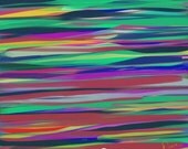 Digital Painting Abstract Art Print, Silent Water, Colorful Lines,Geometric, Modern, Rainbow Colored, Abstract, 45 x 45 cm / 17,7"x17,7"