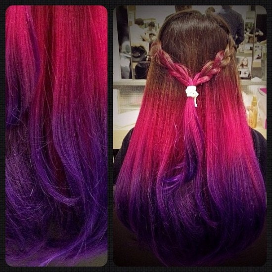 B O L D or Light Pastel colored 18 inch human hair extension/ clip-in hair/ dip dye ombre (8) hair extensions