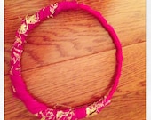 Pink Wire Headband/Bunwrap