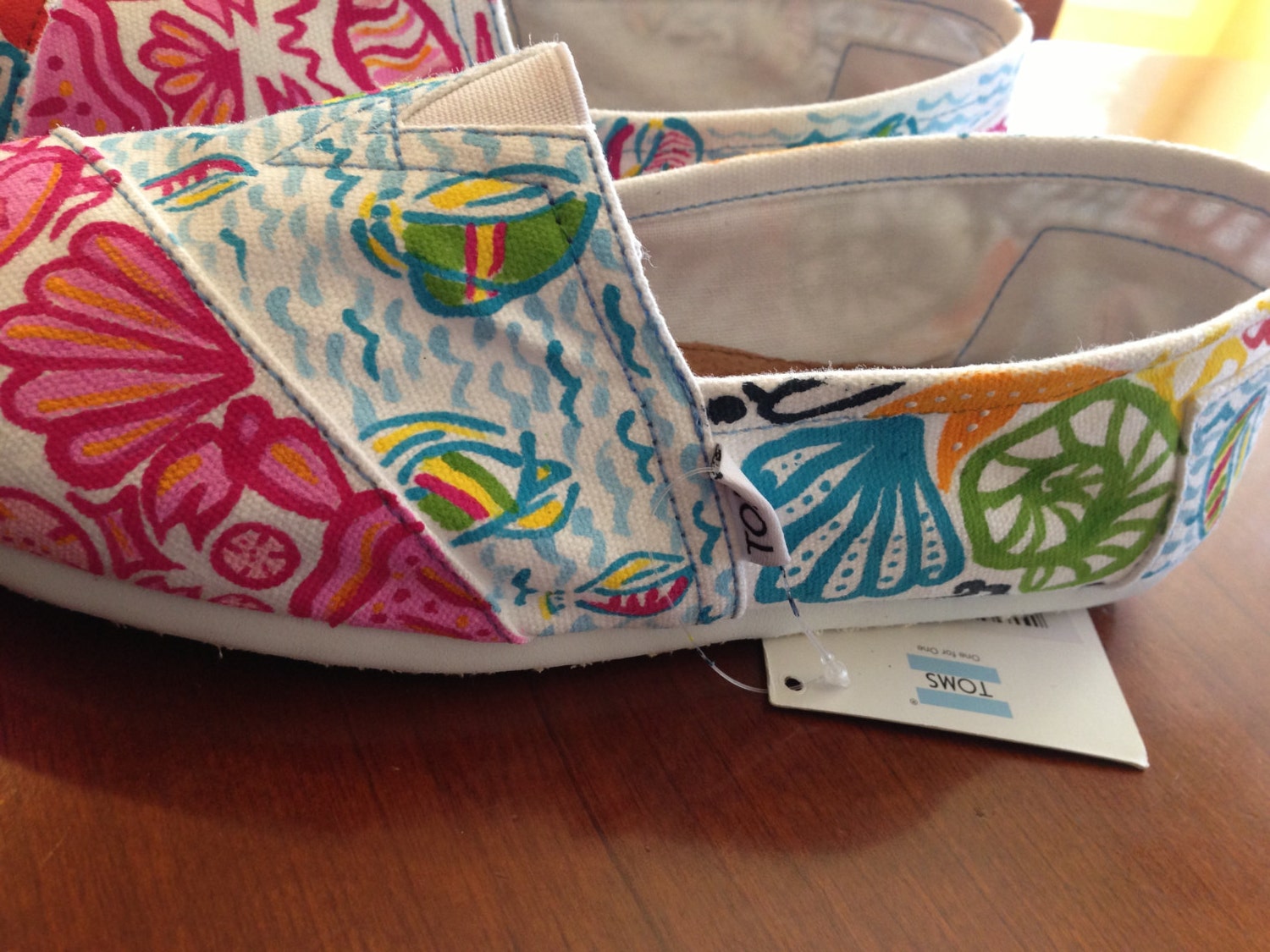 Lilly Pulitzer Inspired Handpainted Toms- Multi Pattern (you gotta regatta, sailors valentine, Chiquita Bonita ) Sizes 5-8.5