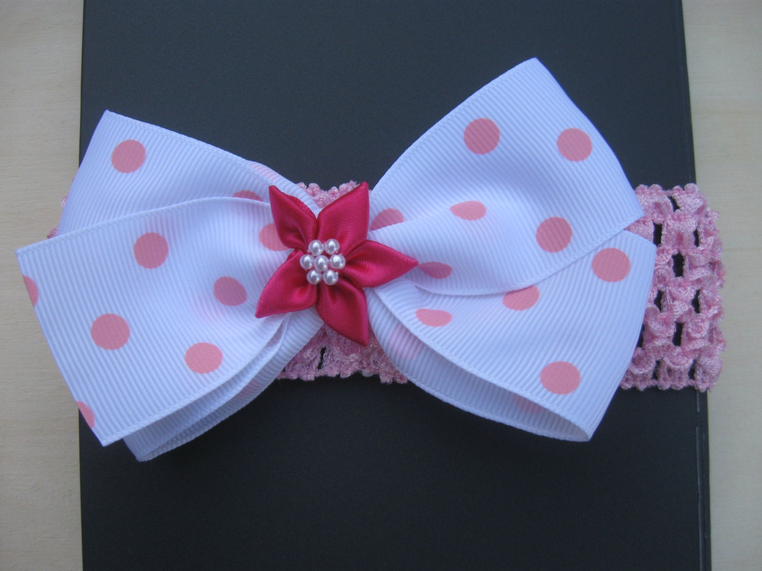 Pink Baby Headband, Infant Headband, Newborn Headband, Girls Headband, Flower Headband, Toddler Headband, Baby Girls Hair Accessory