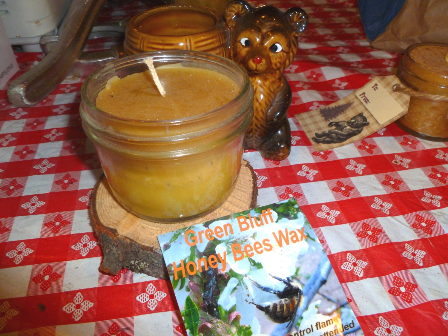 Beeswax Candle honey scent Chemical Fragrance Free Natural Candle One 8 ozJar candle