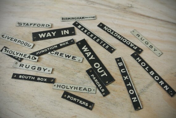 Vintage Lot of Model Railway Signs Made From Tin featured image