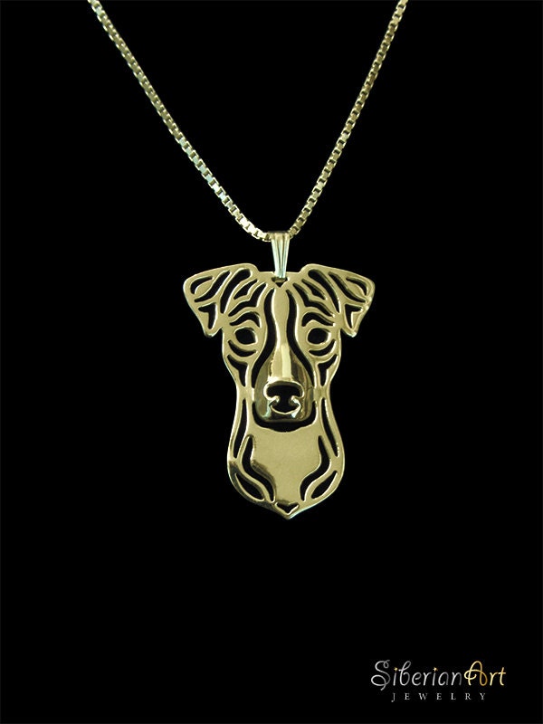 Jack Russell Terrier jewelry - gold vermeil (18k gold plated sterling ...