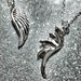 Stirling Silver Angel & Demon Wing Necklace Set