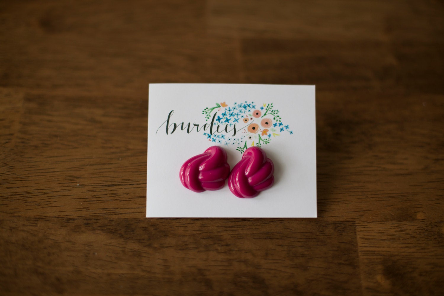 fuchsia vintage studs