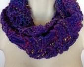 Ooak unique womens designer lace effect hand knit/crocheted spring summer cowl,scarf,infinity neckwarmer