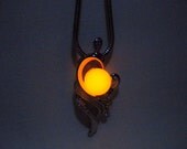 Phoenix Necklace - Glow in the Dark - Sterling Silver - Glow Phoenix - Phoenix Jewelry - Final Fantasy - Orange Glow - Magic Necklace