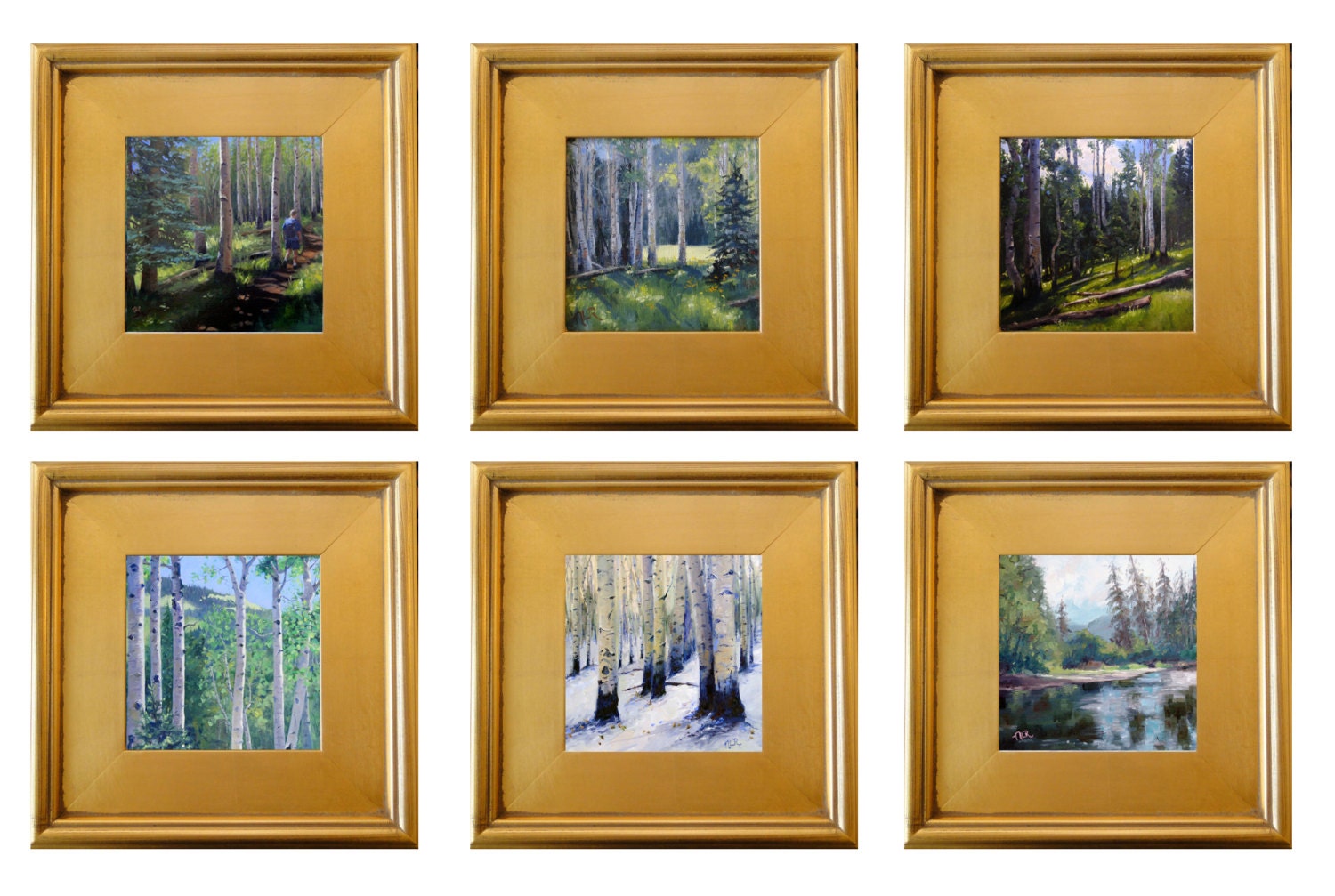 A Year of Paintings - original art subscription - six landscape oil paintings