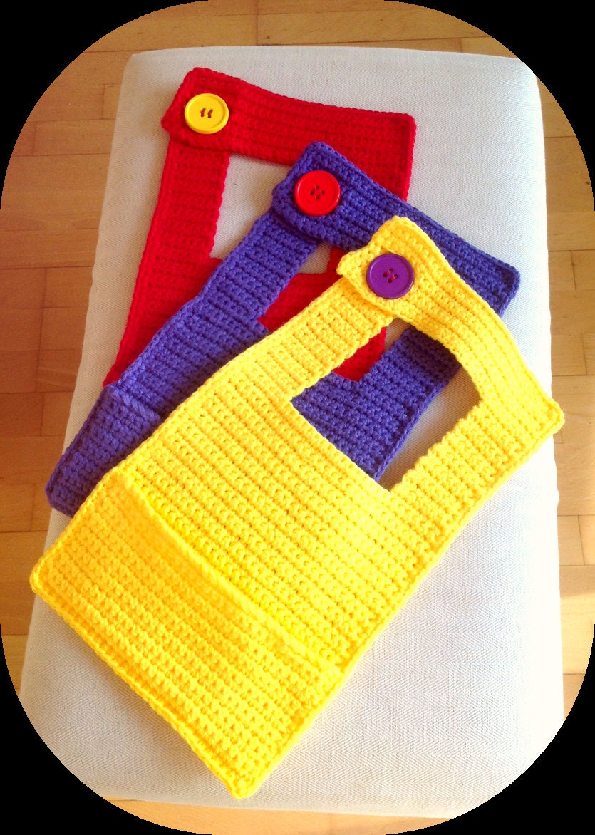 Crocheted Baby Bib set, Handmade, 3 bibs