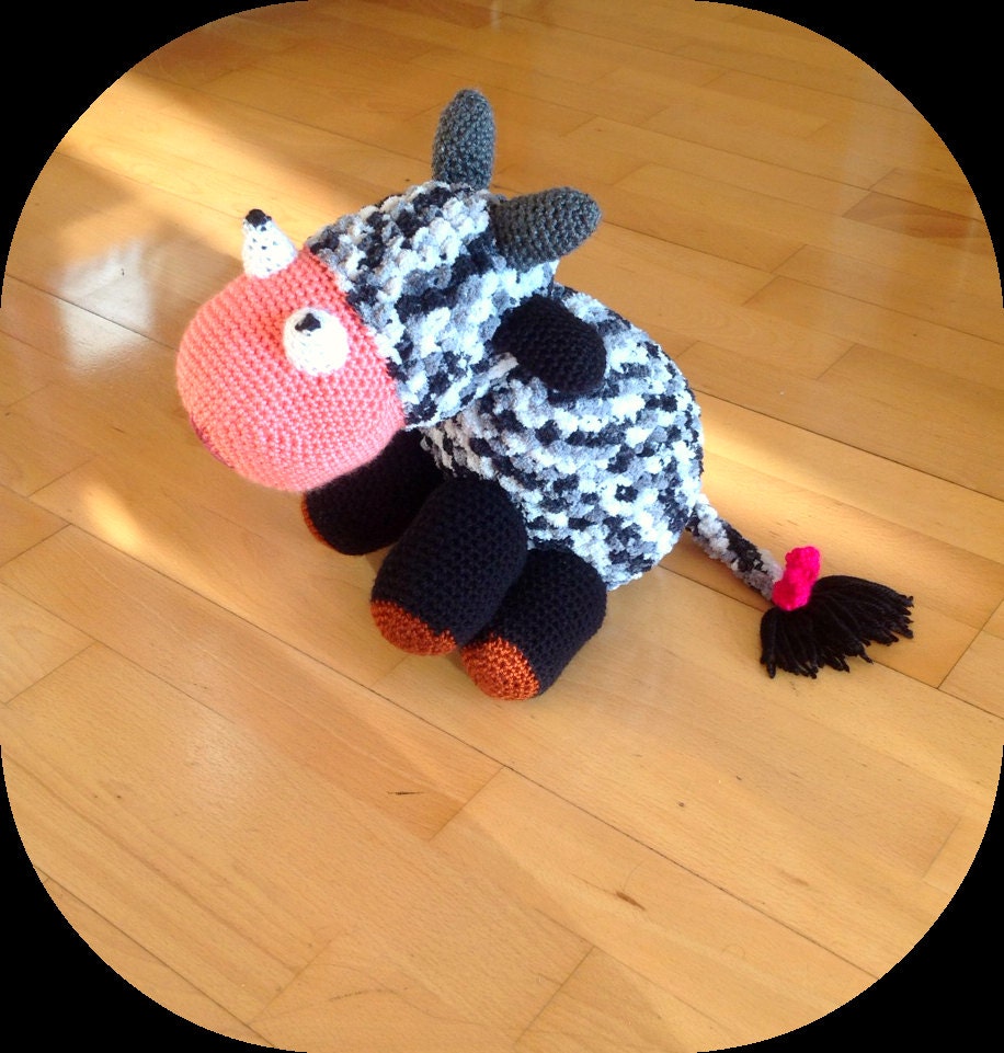 Crochet Cow toy, Amigurumi, Handmade