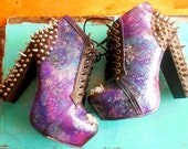 Intergalactic Planetary Spiked Booties Space Heels