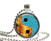 Fire and Water Ying Yang Glass Pendant