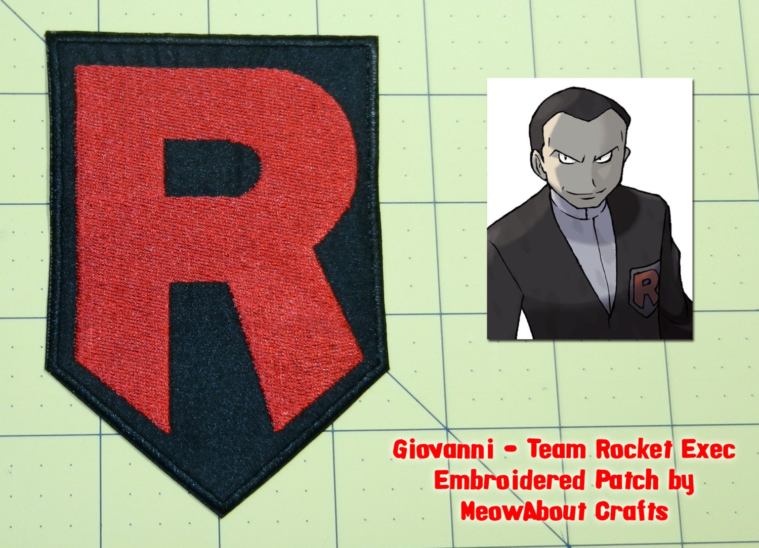 Giovanni - Team Rocket emblem embroidered patch
