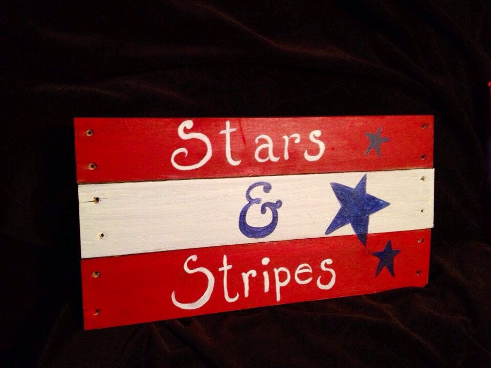 Stars & Stripes Rustic Americana Art Sign