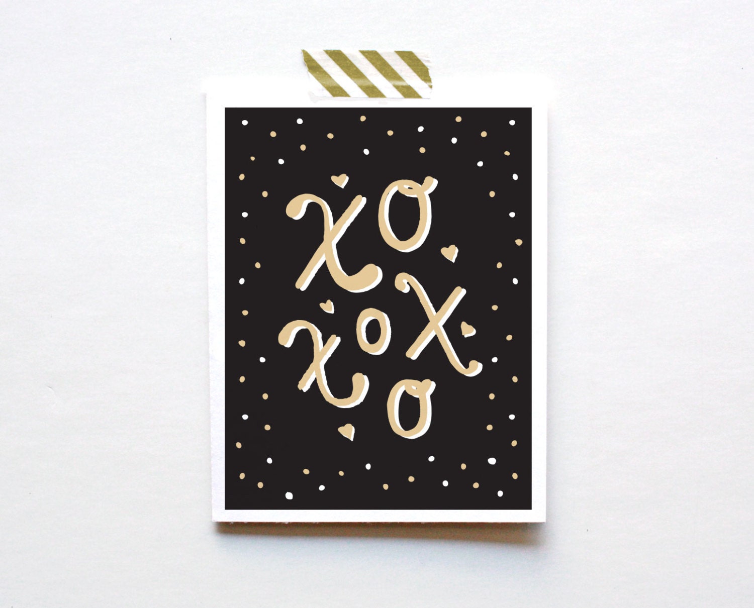 XoXoXo, Love Card, Hugs and Kisses, Gold