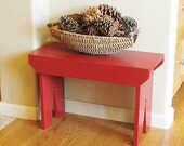 Tall Country Stool - Hand painted stool, farmhouse step stool, 24" x 16" x 11" primitive bench
